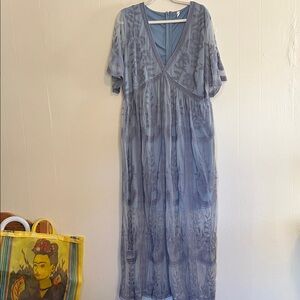 Pinkblush Blue Sheer Maxi Dress